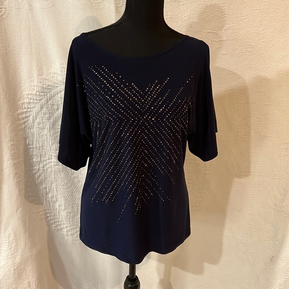 Bleecker‎ & McDougal top with sequins, size large, NWT
